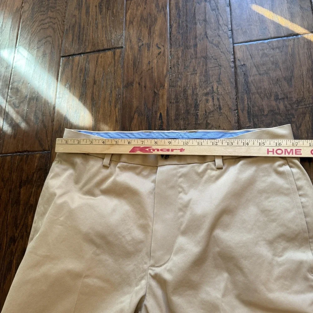 Brooks Brothers Advantage Chino Pants Mens 35x29 Khaki Tan Stretch Clark Fit